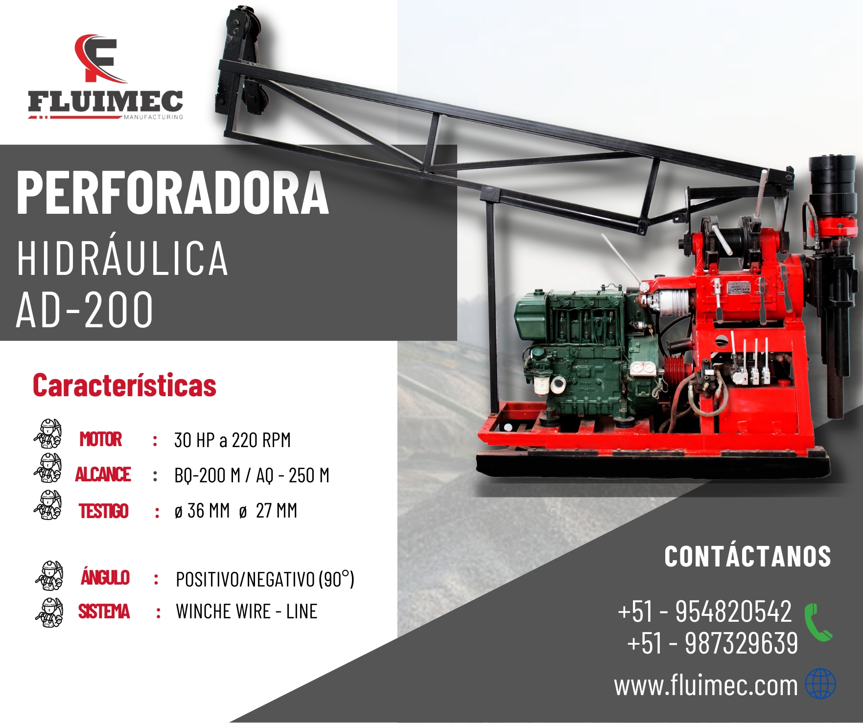 MAQUINA HIDRAULICA AD - 200 MOTOR DIESEL 